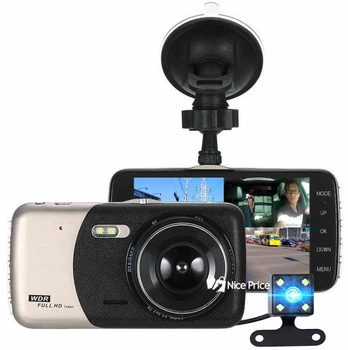 Автомобильный видеорегистратор UKC CSZ-Z14A WDR Full HD 1080P 2 камеры Black/Gold (5526) 4257097