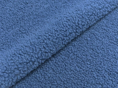 Ткань Барашек Тедди, джинсовый, пог. м. (б46, 2105052B, д1 цв10)