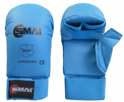 Перчатки для карате с защитой большого пальца с лицензией WKF SMAI синие M