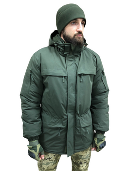 Тактическая куртка хаки всу мужская, зимняя утепленная с капюшоном Размер 52-54 рост 167-179
