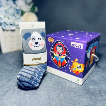 Детский подарочный набор Gift HUB для мальчика или девочки 12-24 месяца с развивающими пазлами ДТ18_29, 80-92 см