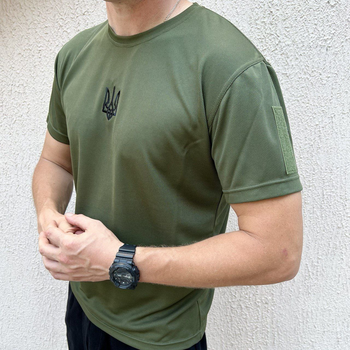 Тактична чоловіча футболка з гербом Gosp XL Хакі