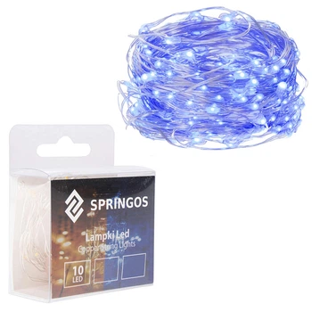 Светодиодная новогодняя гирлянда на батарейках Springos 0.9 м 10 LED CL0003 Blue