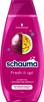 Шампунь Schauma Fresh it up! з екстрактом маракуї для жирних коренів та сухих кінчиків 400 мл (3838824293813)