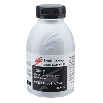 тонер универсальный Odyssey HP/Canon 50г black (фасованный) Static Control (MPTCOL-50B-KOS-P)