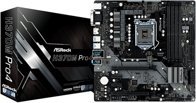 Материнская плата Asrock H370M Pro4 Board Black, s-1151-V2, mATX, 4xDDR4