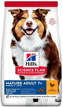 Сухий корм для зрілих собак від 7 років Hill's Science Plan Mature Adult 7+ Medium Breed з куркою