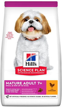 Сухой корм для зрелых малых и миниатюрных собак от 7 лет Hill’s Science Plan Mature Adult 7+ Small&Mini с курицей 1.5 кг (052742282602)