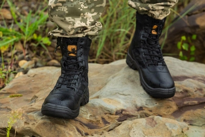 Берцы тактические. Мужские ультралёгкие боєвые ботинки Maxsteel 46 Hi-legs Black (304мм) черные