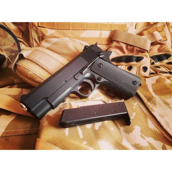 Страйкбольный Пистолет Colt 1911 CYMA ZM26 металл, пластик стреляет пульками 6 мм Черный