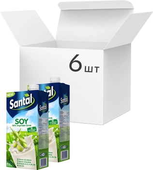 Упаковка напитка соевого ультрапастеризованного Santal 1.2% 1 л х 6 шт (8410285999081)