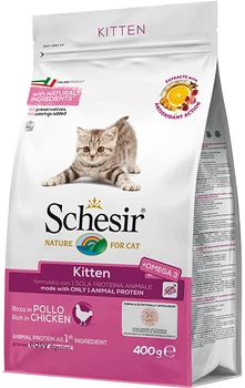 Сухой монопротеиновый корм для котят Schesir Cat Kitten с курицей 400 г (8005852760012)
