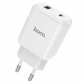 Сетевое зарядное устройство Hoco N5 1USB + Type-C PD20W+QC3.0 White
