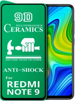 Защитное гибкое стекло Ceramic Glass 9D для Xiaomi Redmi Note 9 Глянцевое