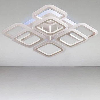 Потолочная люстра LED с диммером и RGB с подсветкой Light House SL-18185/4+4C WT+RGB 144W DIMMER 3000-6000 H120*L450*W450 белая