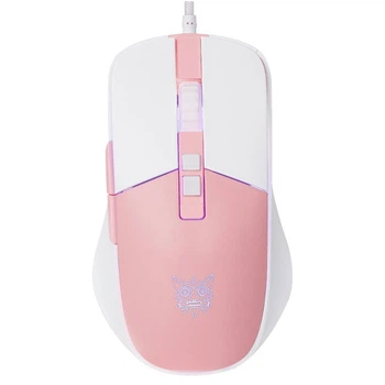 Ігрова комп'ютерна миша провідна ONIKUMA CW916 RGB підсвічування white-pink