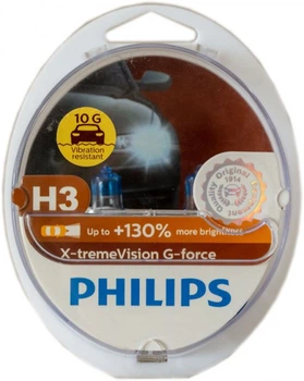 Лампа 12V H3 55W +130% PHILIPS X-tremeVision G-FORCE (12336XVGS2) (БОКС)
