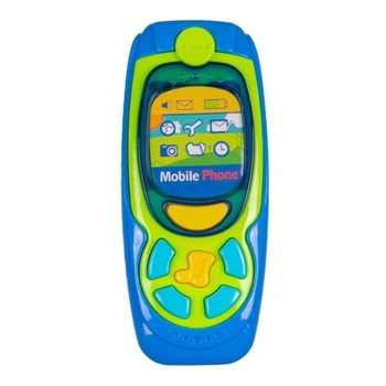 Игрушечный детский телефон Kaichi звук, свет, музыка, голубой 999-72В