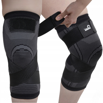 Фіксатори для колінних суглобів Majestic Sport 27х17 см (fit0008661) Чорно-сірий