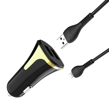 Автомобильное зарядное устройство Hoco Z31 3.4A/2 USB + Lighting