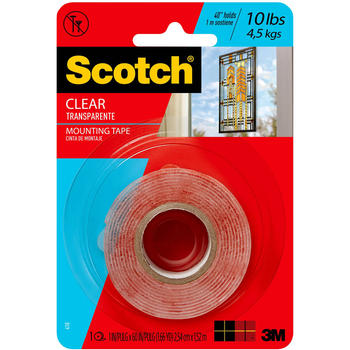 Лента двухсторонняя монтажная 3M Scotch Clear Mounting Tape 410DC-SF 25,4 мм x 1,52 м Прозрачная (21842)