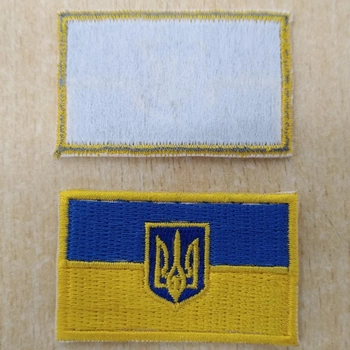 Шеврон нашивка 5*3 см. флаг и герб Украины. Патч на одежду. J&Y