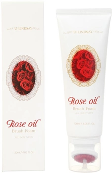 Пенка для умывания Lindsay Rose Oil Brush Foam с щеточкой и розовым маслом 120 мл (8809568932455)