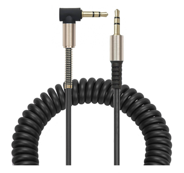 Кабель DK AUX Metal Spiral 150см Mini-Jack на Mini-Jack (black)