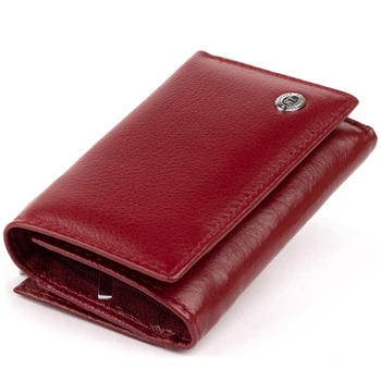 Женское горизонтальное портмоне на магните из натуральной кожи ST Leather бордовое (bg193fash33)