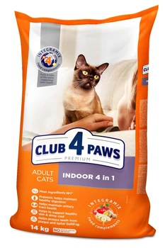 Сухий корм Club 4 Paws Premium Indoor 4 in 1 для котів, що живуть у приміщенні 14кг