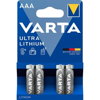 Батарейка литиевая Varta Ultra Lithium (6103) AAA, 1.5V, LiFeS2, блистер 4шт