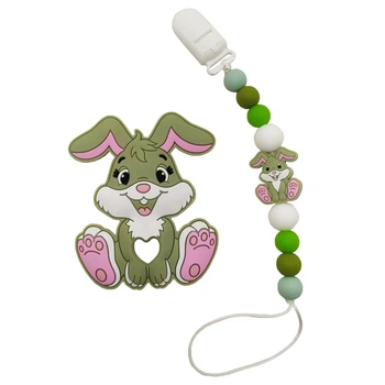 Прорізувач WD210921 Зайчик силіконове намисто Зелений Bambi WD210921(Green)