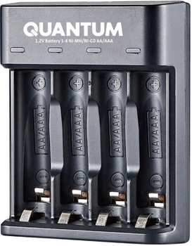 Зарядное устройство Quantum QM-BC1040 для Ni-MH/Ni-CD 1.2V акум. AA/AAA 4-slot (USB) (0751784842415)