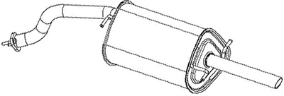 Глушник Bosal задній у зборі Lanos седан (BO0001) (279-663)