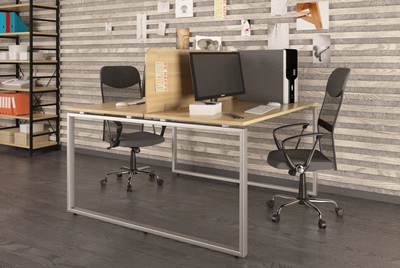 Двойной письменный стол Loft design Q-140 Дуб Борас