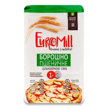 Мука EuroMill пшеничная цельнозерновая, 1кг