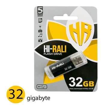 Флешка 32 гб "Hi-Rali" HI-32GBСORBK Чорна, 2.0 usb флеш накопитель - флеш память для музыки (1009400-Black)