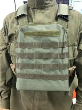 Плитоноска тактическая стропы MOLLE ткань Cordura 1000 зеленая