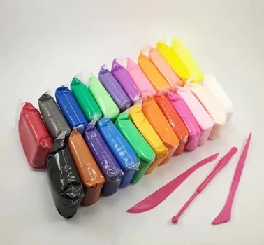 Набір для ліплення Легкий повітряний пластилін Light Clay 24 кольорів з інструментами PL-7024