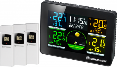 Метеостанция Bresser Quadro NLX Colour Black с 3 датчиками