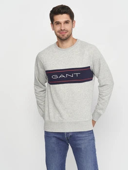 Світшот GANT Archive Stripe C-Neck 2006000 Light Grey Melange 2XL