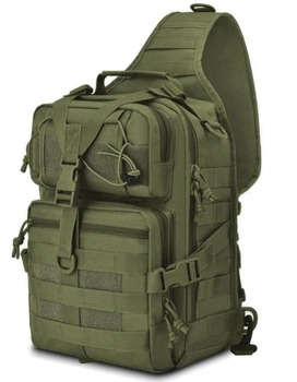 Рюкзак сумка тактическая военная городская Eagle M04B Oxford 600D 20л через плечо Олива