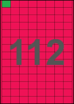 25×21,2мм МАЛИНОВАЯ Самоклеящаяся бумага А4, 112 Этикеток на листе, Упаковка 100 листов