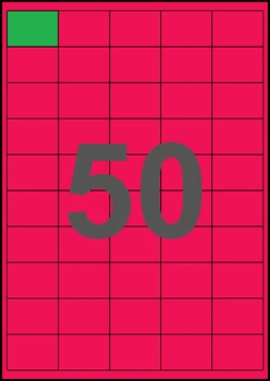40×28мм МАЛИНОВАЯ Самоклеящаяся бумага А4, 50 Этикеток на листе, Упаковка 100 листов