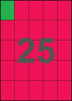 42×59,4мм МАЛИНОВАЯ Самоклеящаяся бумага А4, 25 Этикеток на листе, Упаковка 100 листов