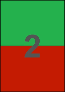210×148,5мм КРАСНАЯ Самоклеящаяся бумага А4, 2 Этикетки на листе, Упаковка 100 листов