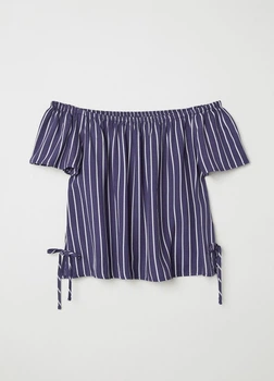 Блуза H&M 34 Темно-синій 0630646_бел. полоска_01