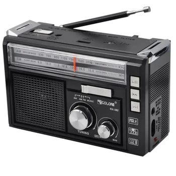 Радиоприёмник многофункциональный портативный c фонариком LED USB AUX Golon RX-382 радио FM/AM/SW Черный