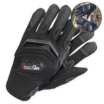 Перчатки тактические REIS RMC-IMPACT; XL/10; Черные. Стрелковые перчатки с пальцами.