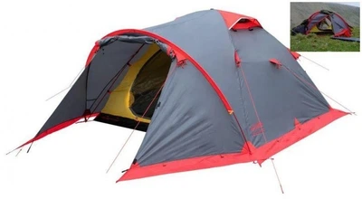 Палатка трехместная со снего и ветрозащитой 380х220x130 см Mountain 3 (V2) (TRT-023)